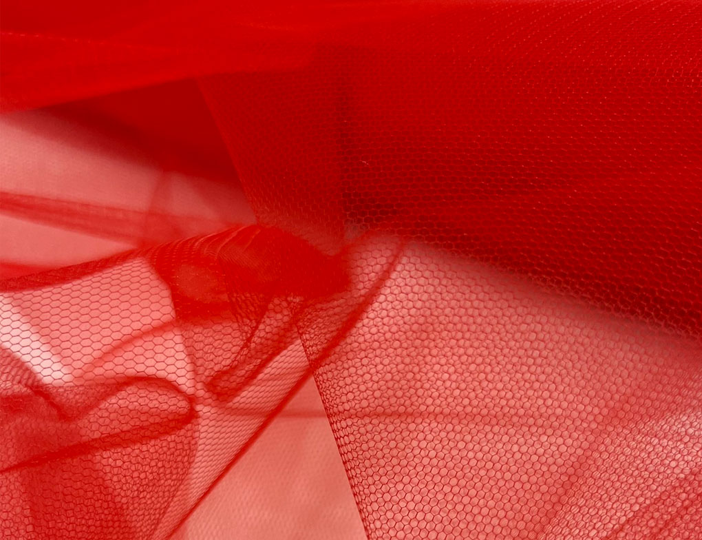 Gittertüll Rot