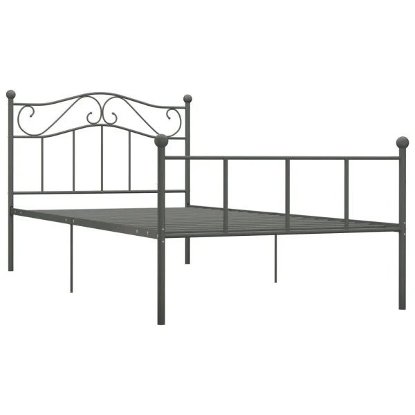 Rama łóżka Szary 100 x 200 cm Metal vidaXL