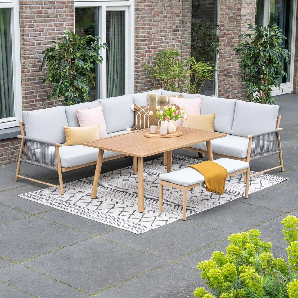 Garden Impressions Hannie lounge dining set 6-delig - light teak look