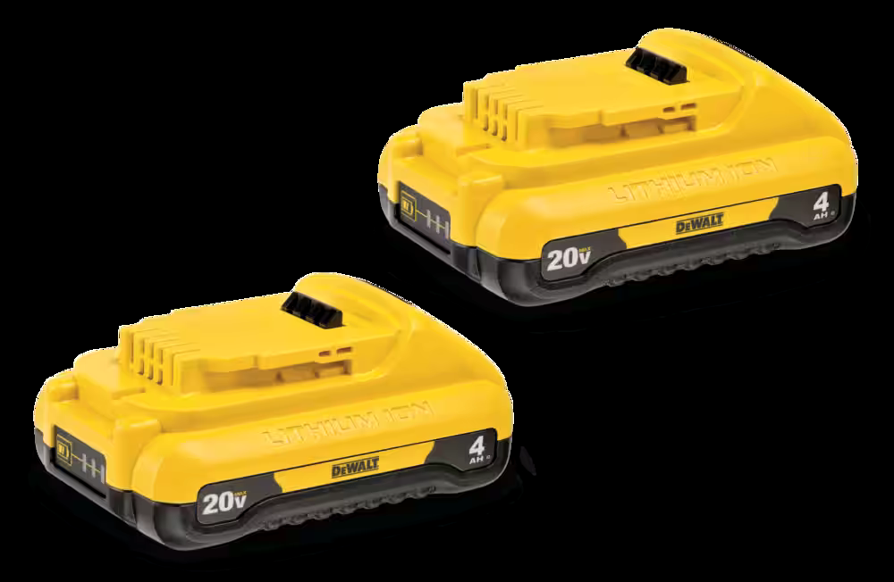 DEWALT DCB240-2 20V MAX Lithium-Ion Compact 4.0Ah Battery Pack with LED Fuel Gauge, 2-pk