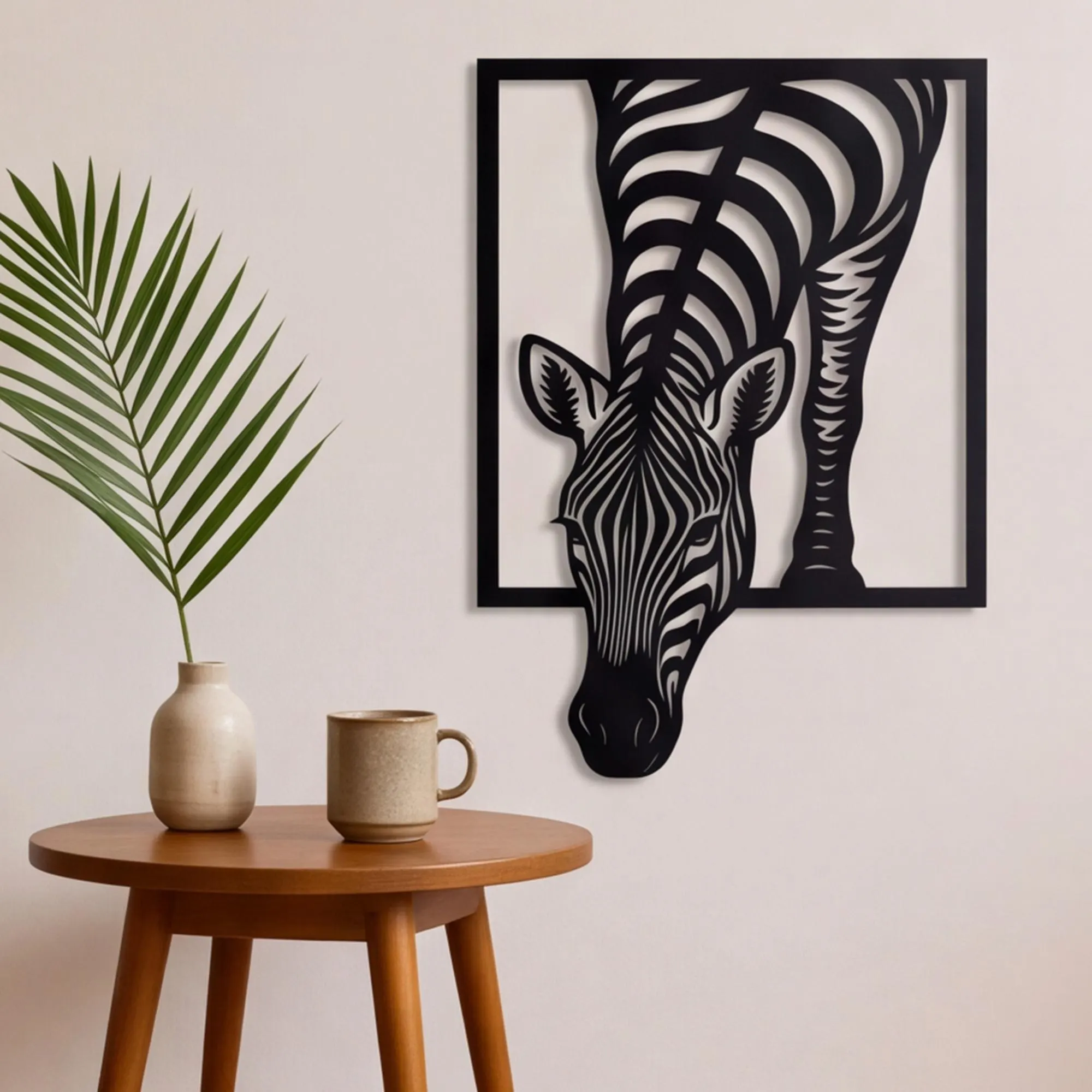 Zebra Metal Wall Art, Geometric Animal Design , Modern Decor, 3D Illusion Safari Artwork, Minimalist Wall Hanging