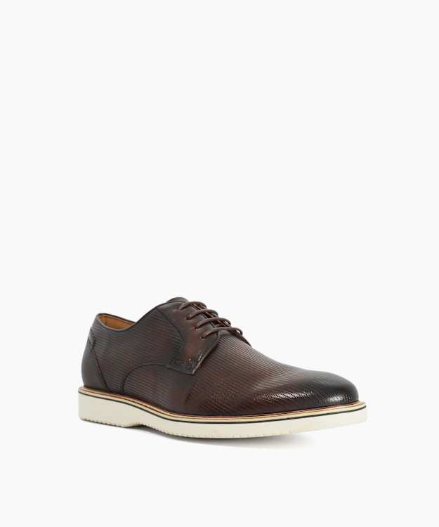 Brinny Dark Brown - Leather Lace-Up Casual Shoes