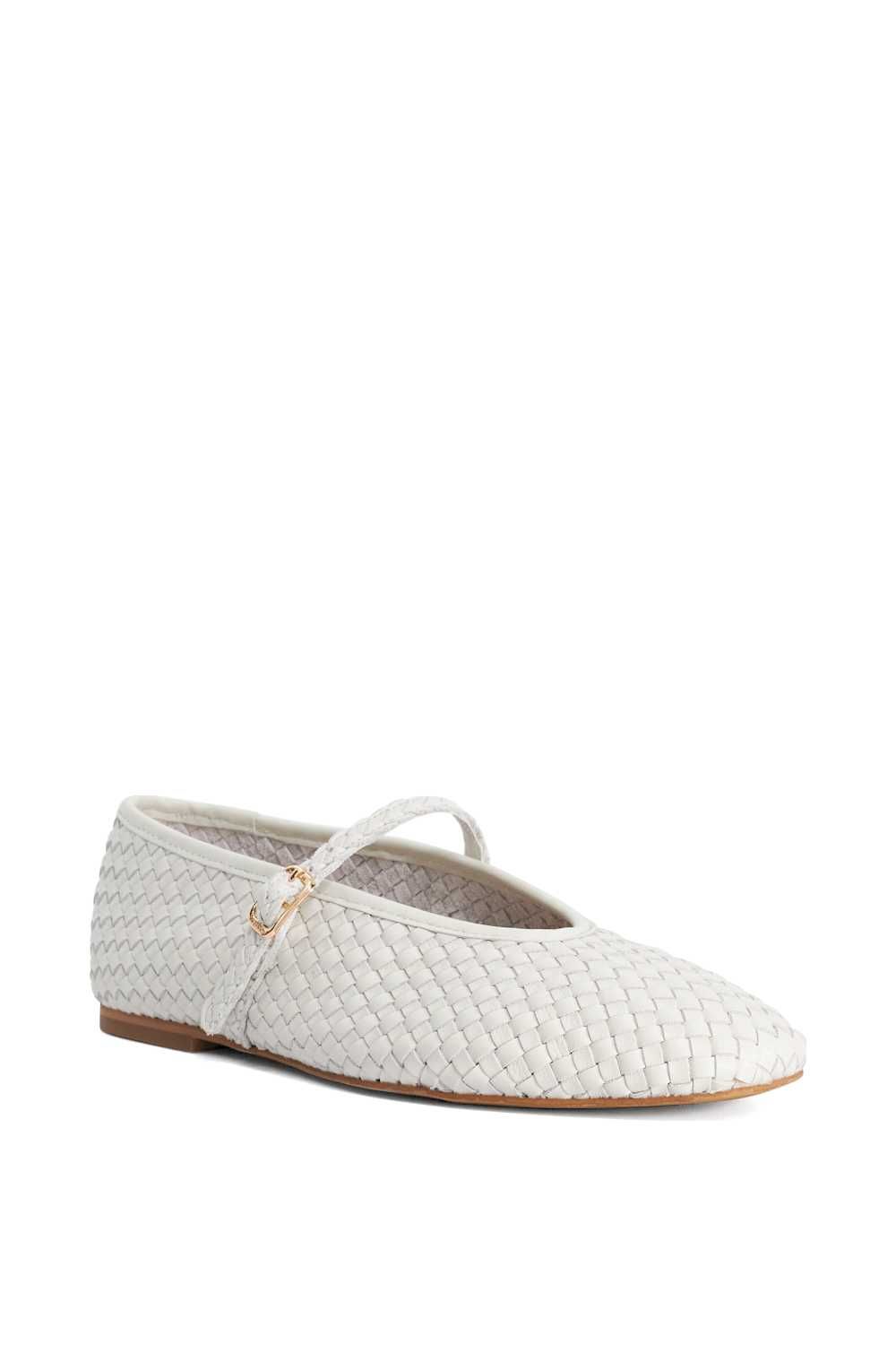 Dune London Wide Fit 'Headliner' Leather Ballet Pumps