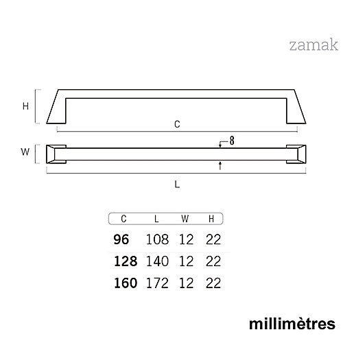6 Un. poignées de meuble en 128MM inox matcuisine porte tiroir armoire