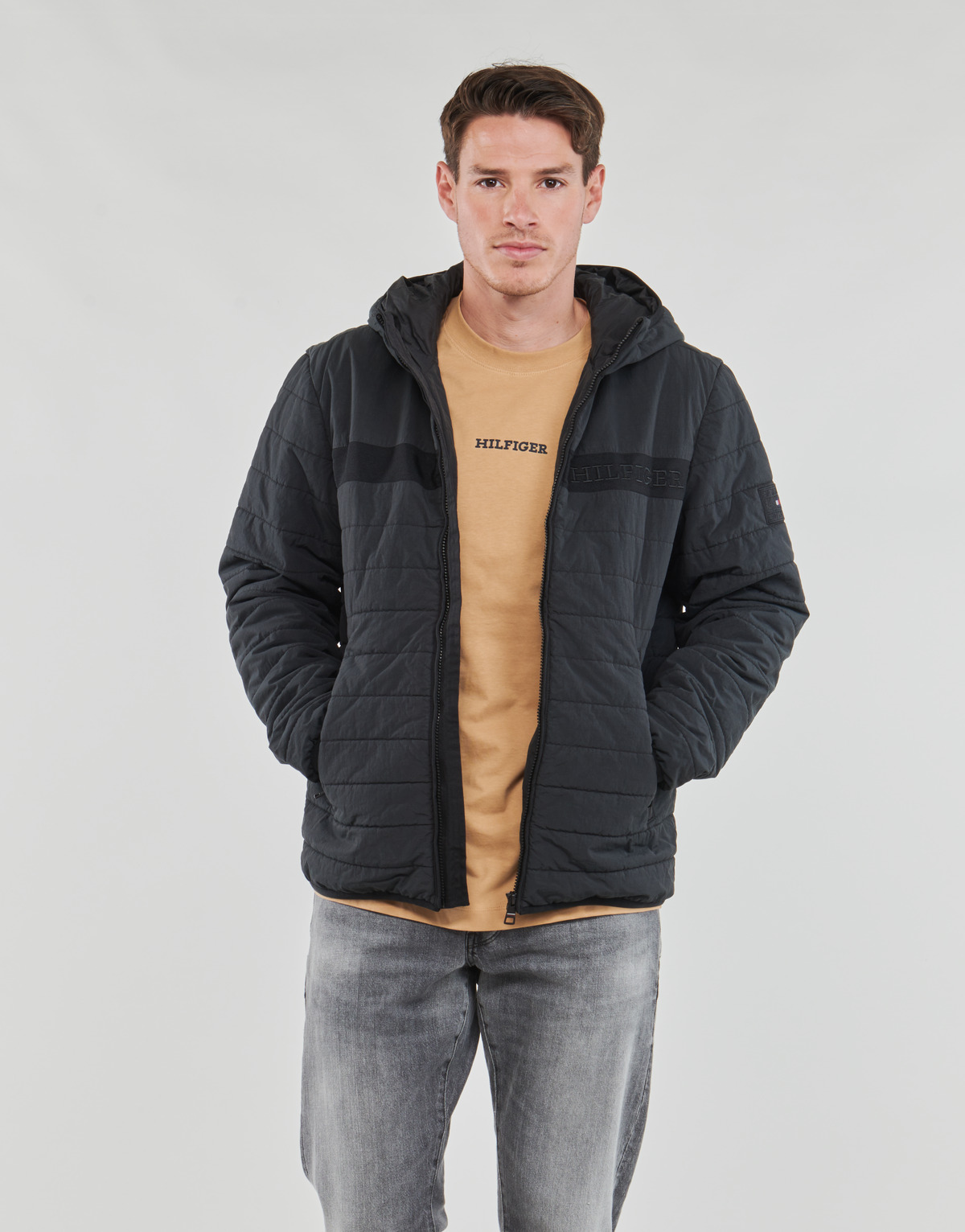 Tommy Hilfiger - GMD PADDED HOODED JACKET - Black