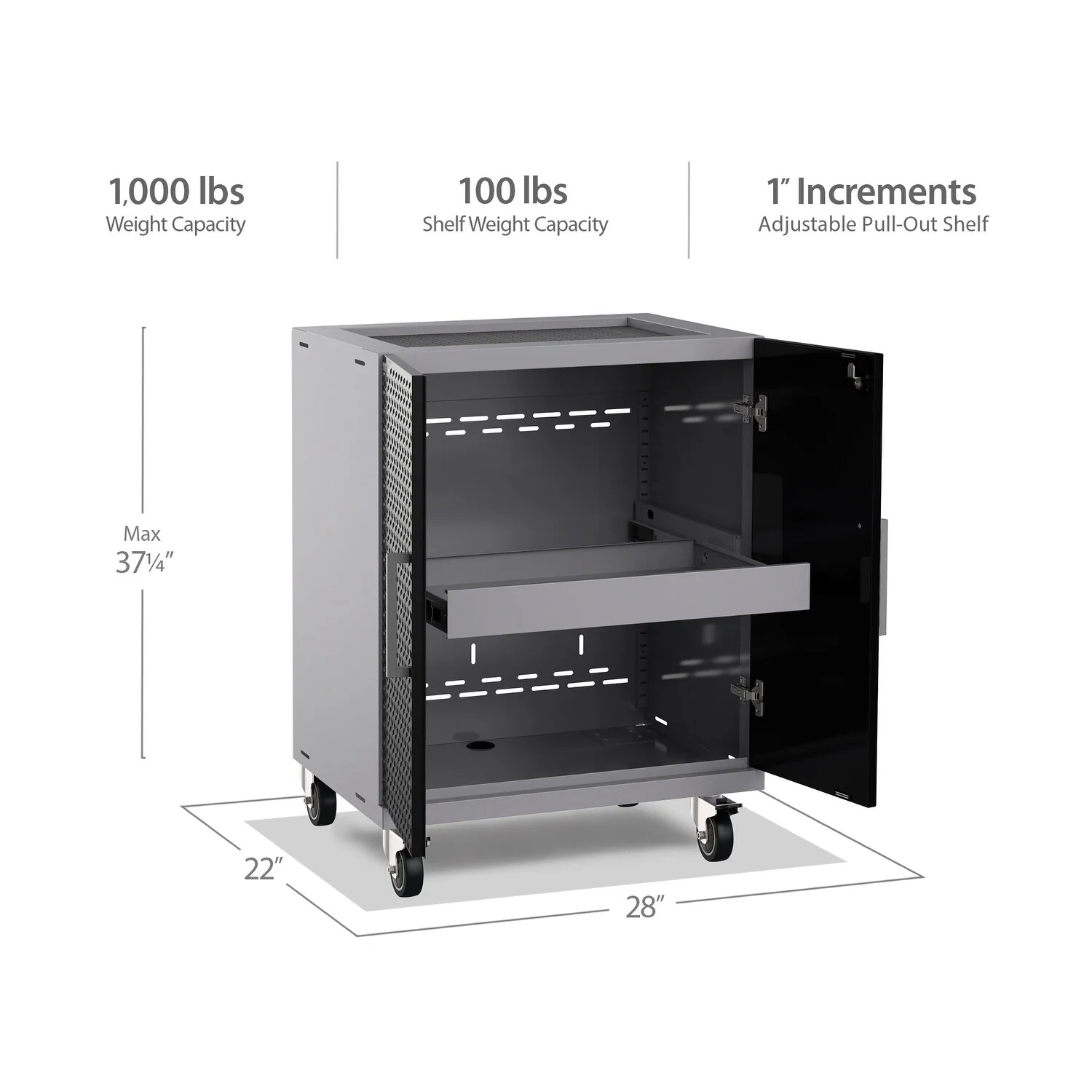 NewAge Products Performance Plus 2.0 Diamond Plate Black Base Cabinet