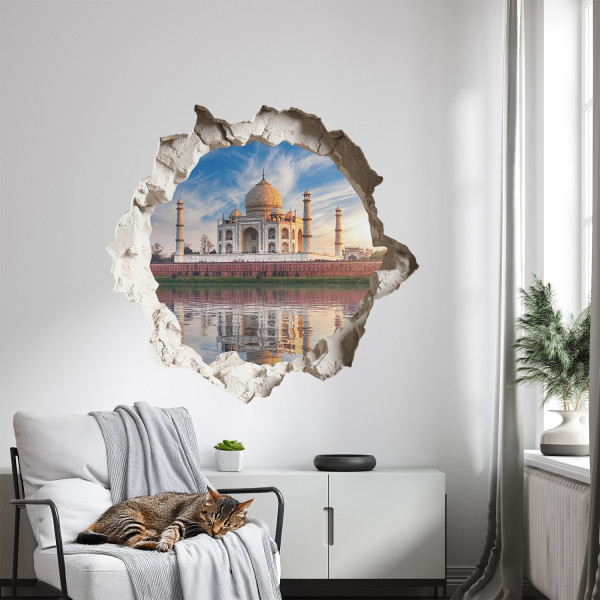 Naklejka 3D romantyczne okno wyrwa efekt dziury 60x57