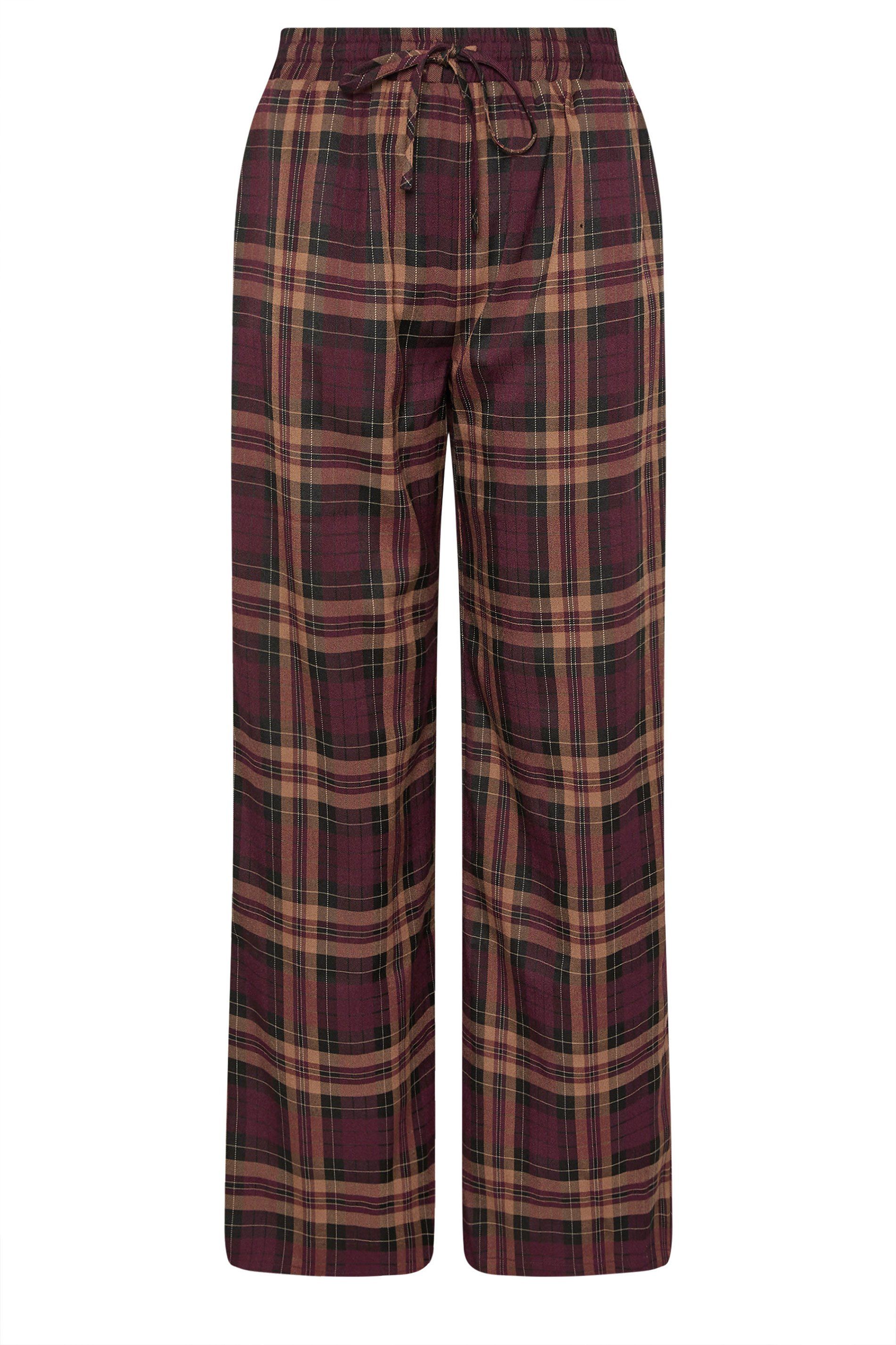 Long Tall Sally Tall Checked Wide Leg Trousers