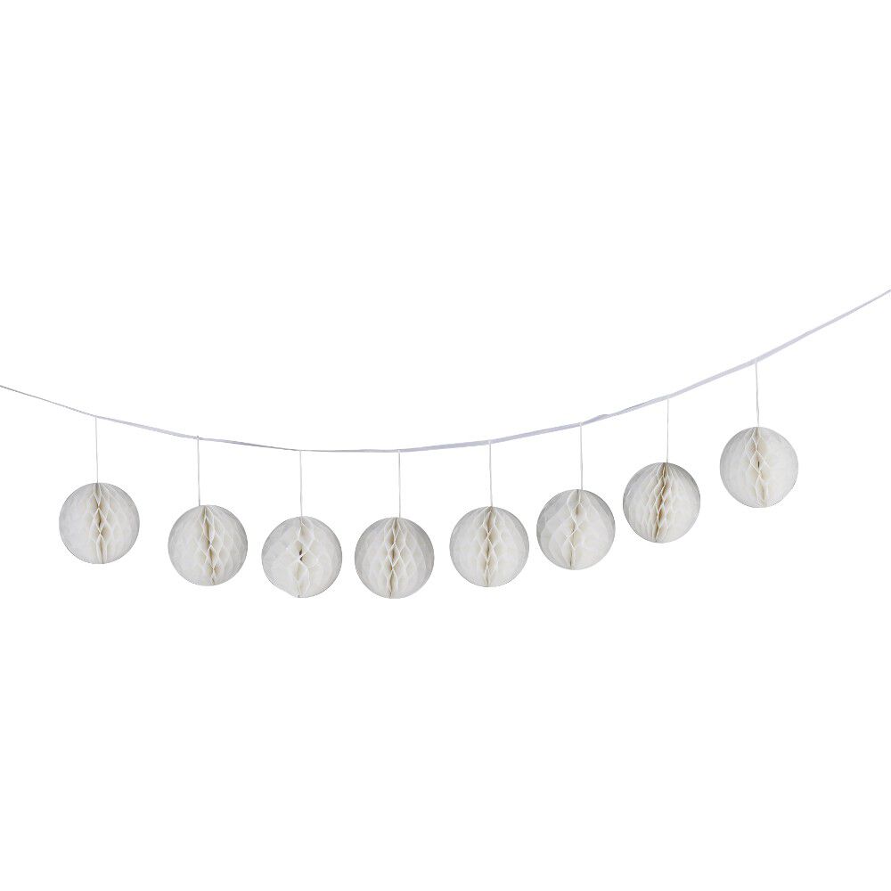 Guirlande boule en papier blanc