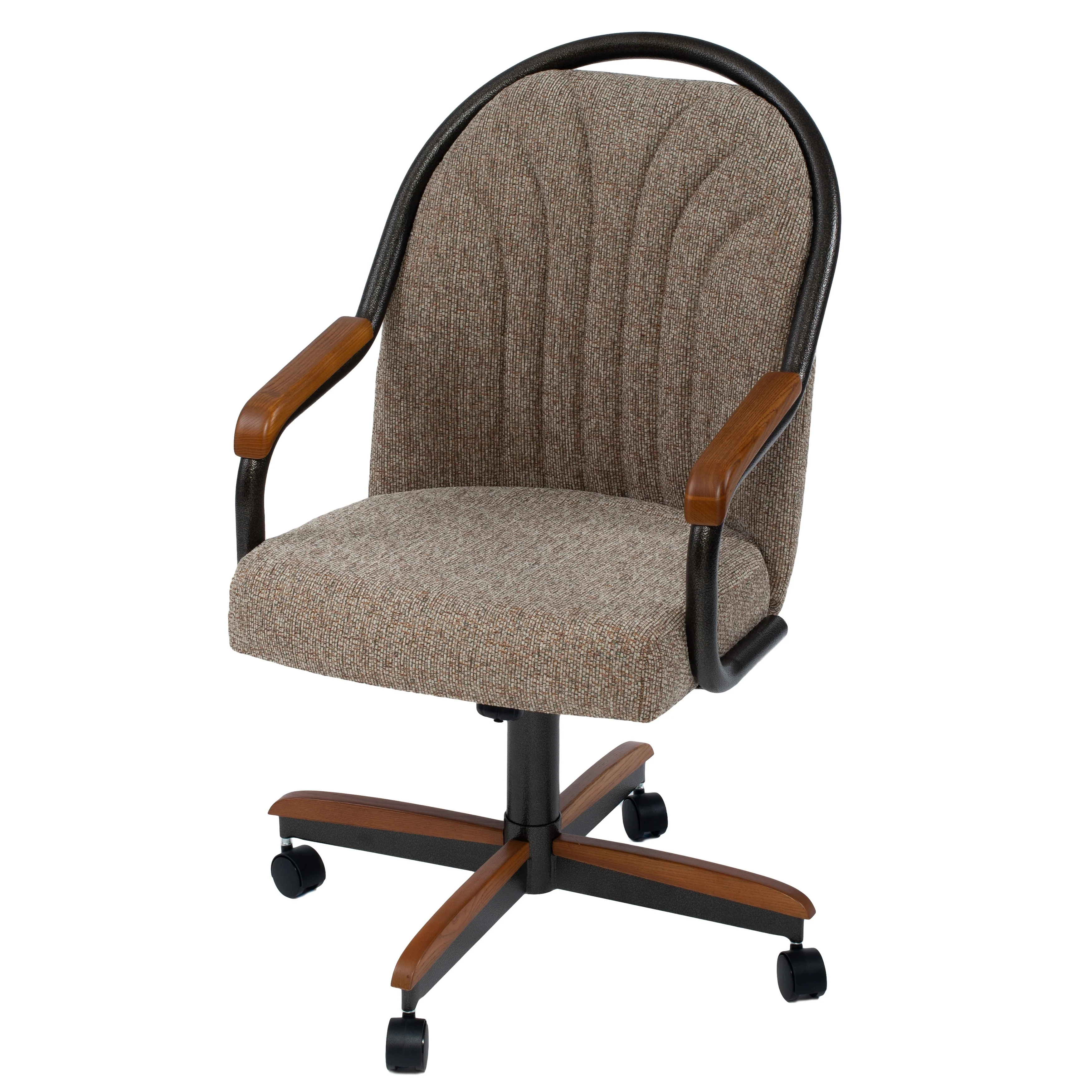 Casual Dining Barell Swivel and Tilt Rolling Dining Chair - 38Hx221/2Wx22D - 38Hx24Wx22D