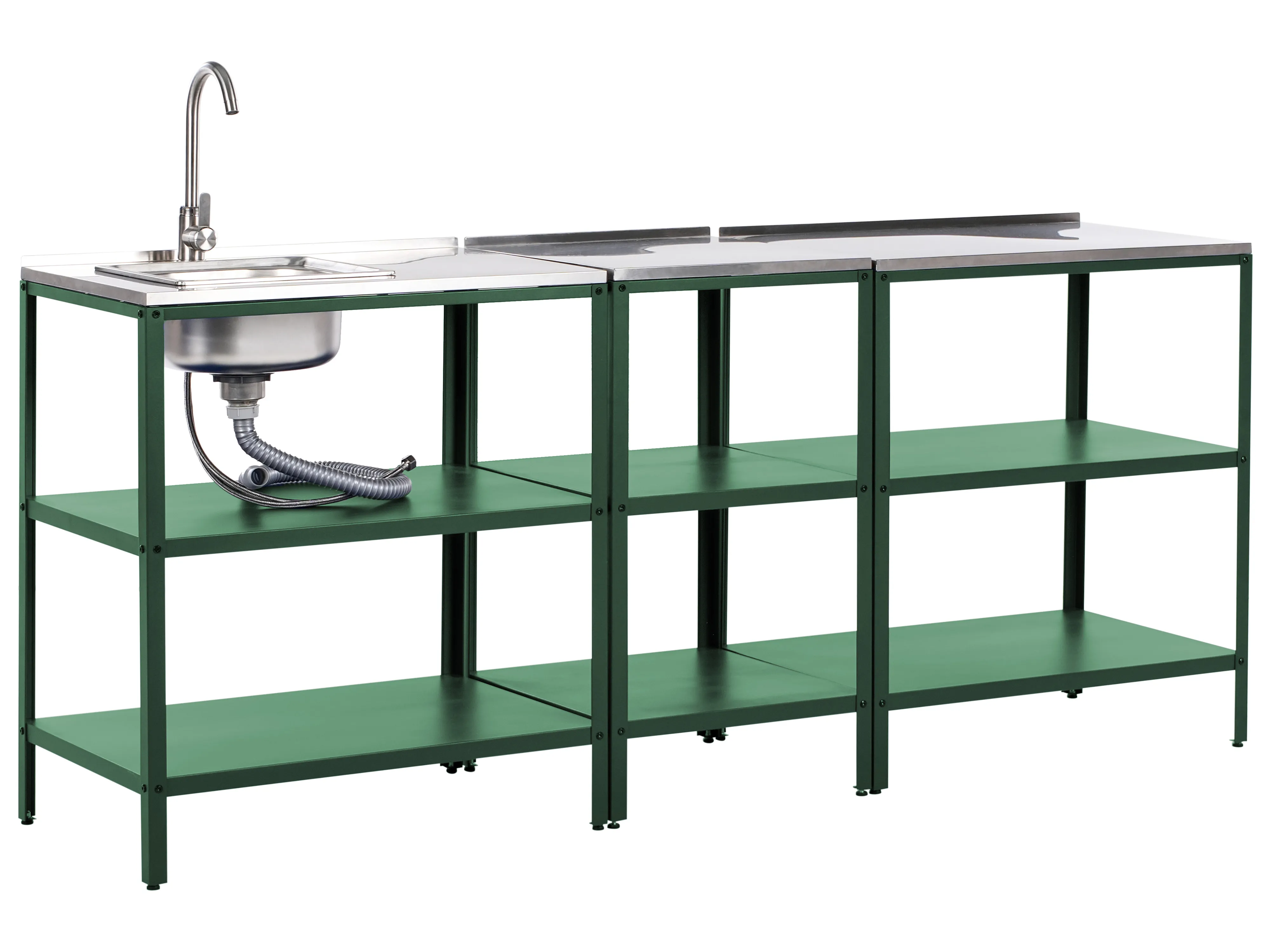 2 Piece Outdoor Kitchen Set with Sink VILAMA Green