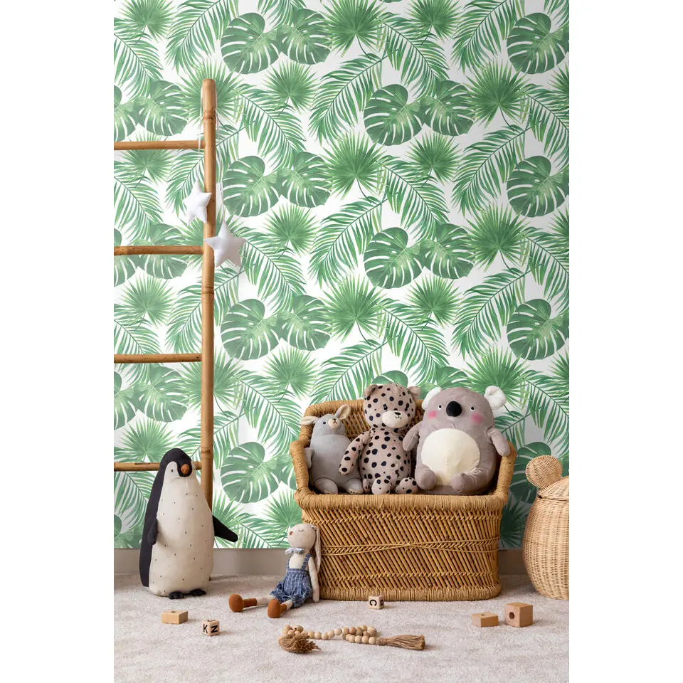 Walls4You behang tropische bladeren groen - 53 cm x 10.05 m