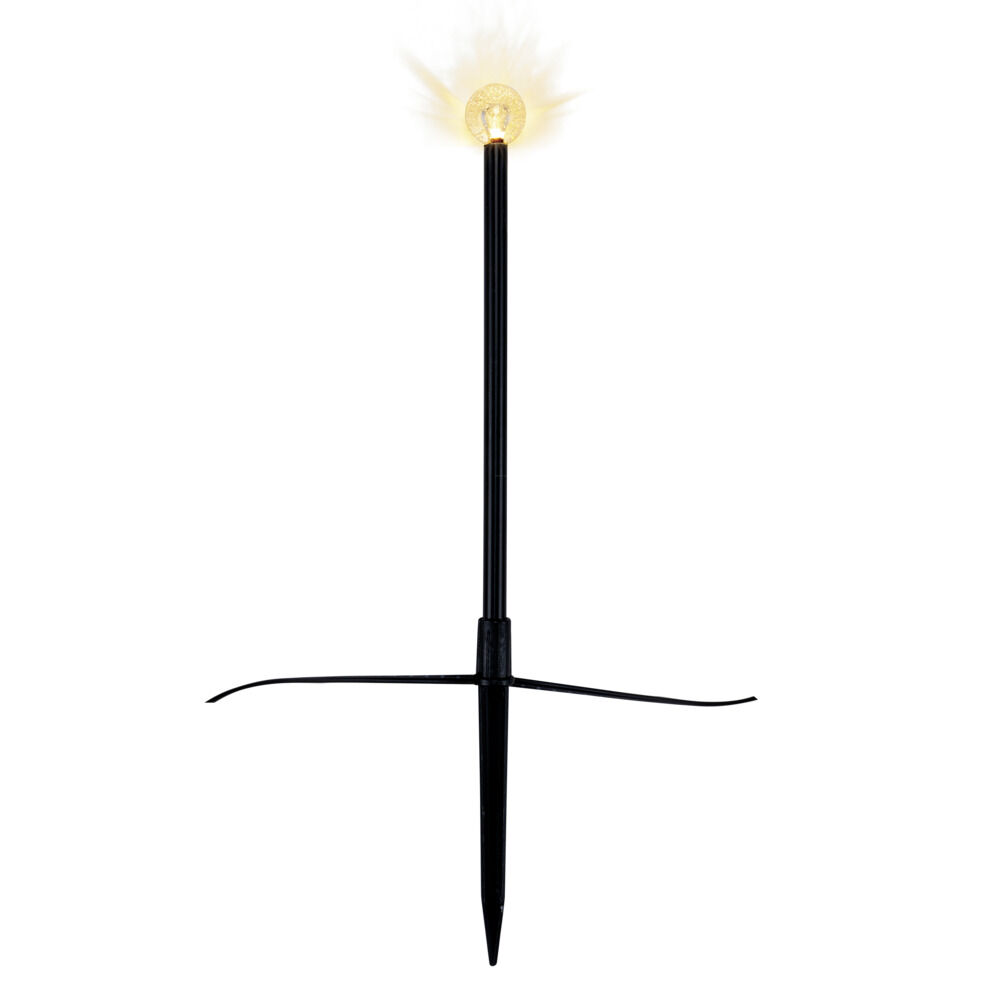 Borne solaire pique à planter x8 en plastique noir forme ampoule Ø7,5xH30,5cm