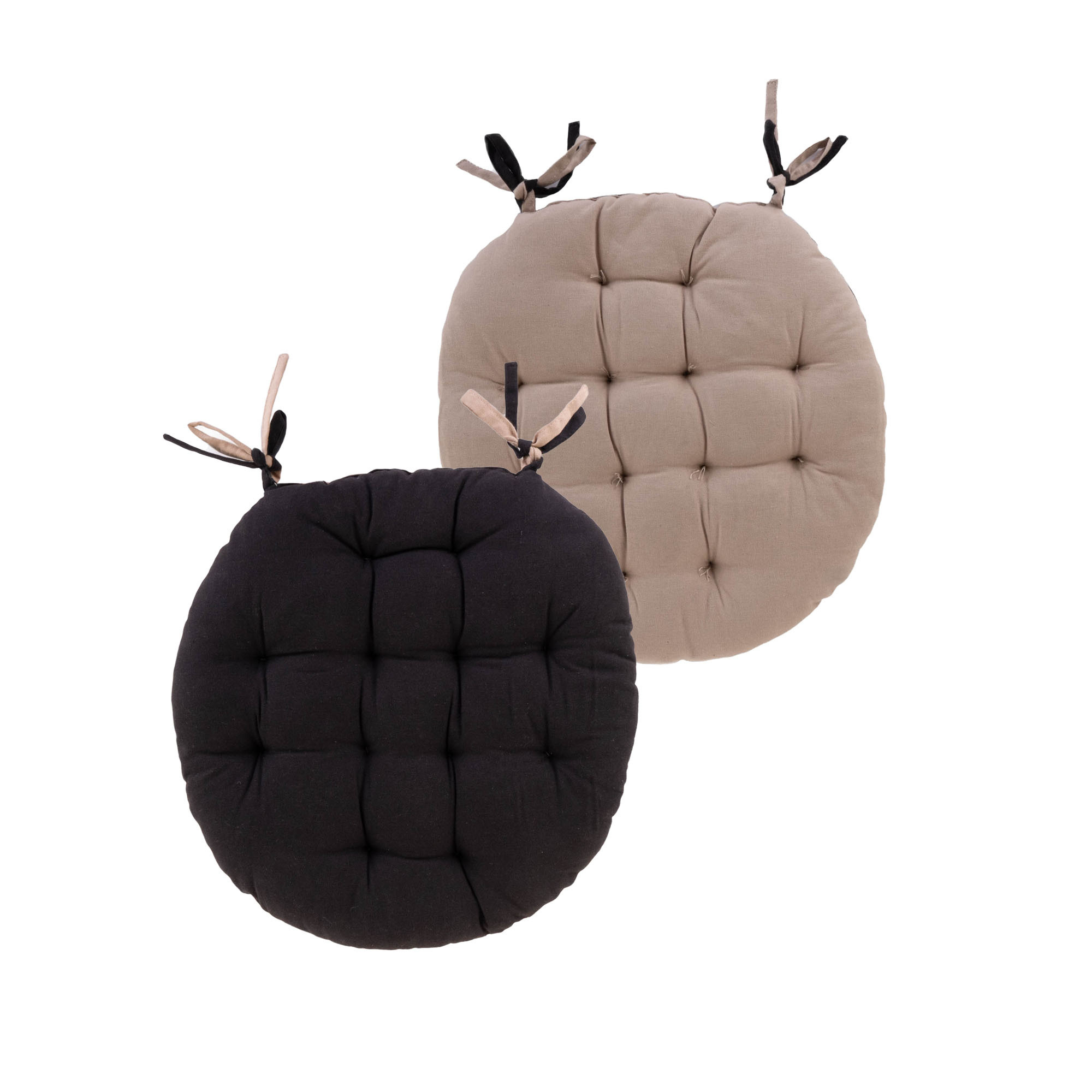 Poduszka dwukolorowa DUO 38cm czarna/beżowa