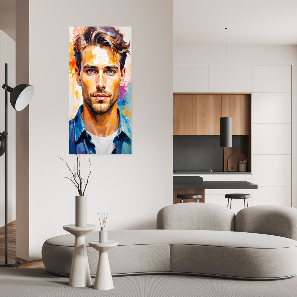 Naklejka samoprzylepna do salonu Feeby Portret Mężczyzna Model 40x80