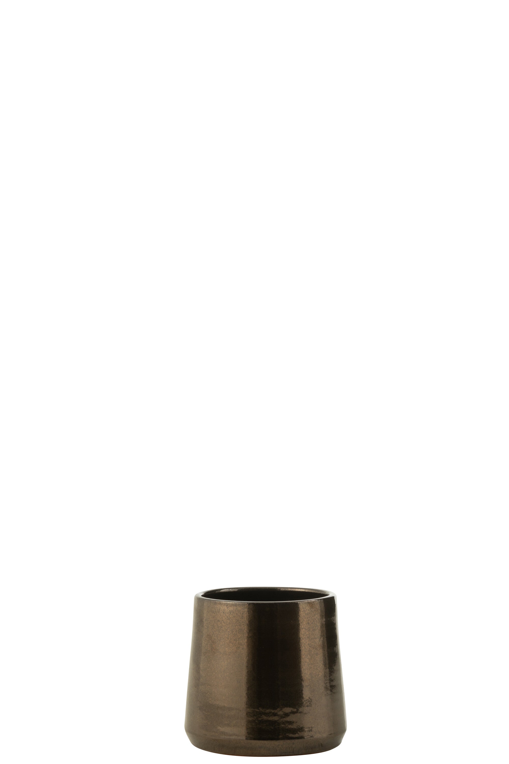 J-Line bloempot Rond terra blinkend - keramiek - goud - small - Ø 18 cm