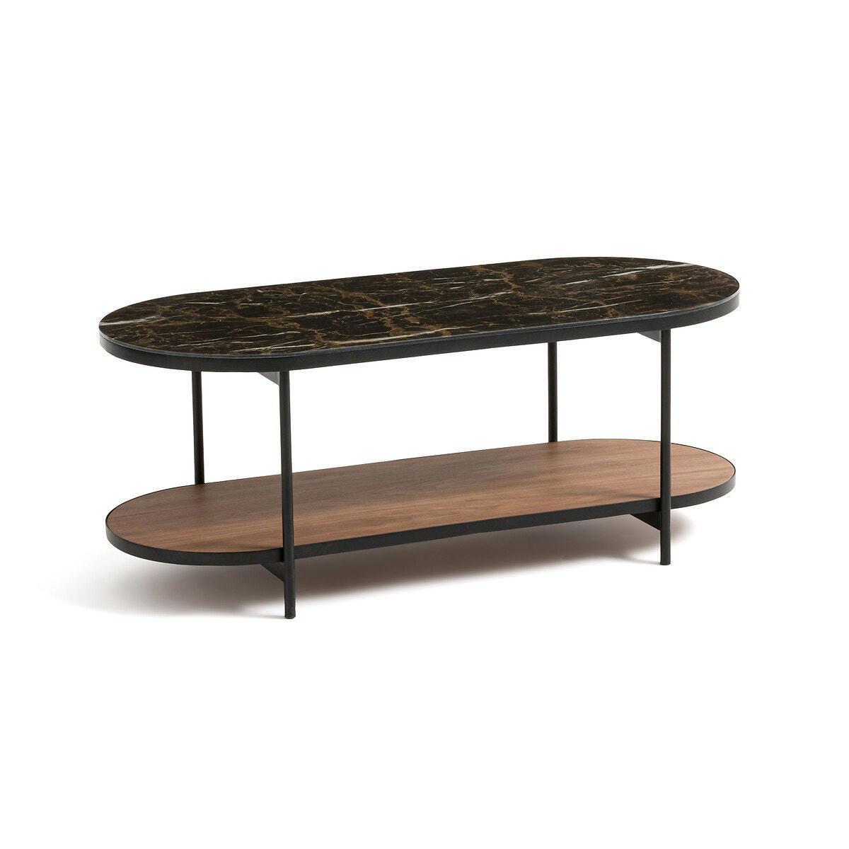 Table basse plateau verre effet marbre, Gil