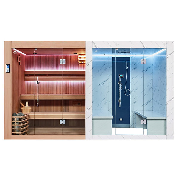 Combi Sauna Hammam BOREAL SENSATION - 8 PLACES-360 x 160 x 210