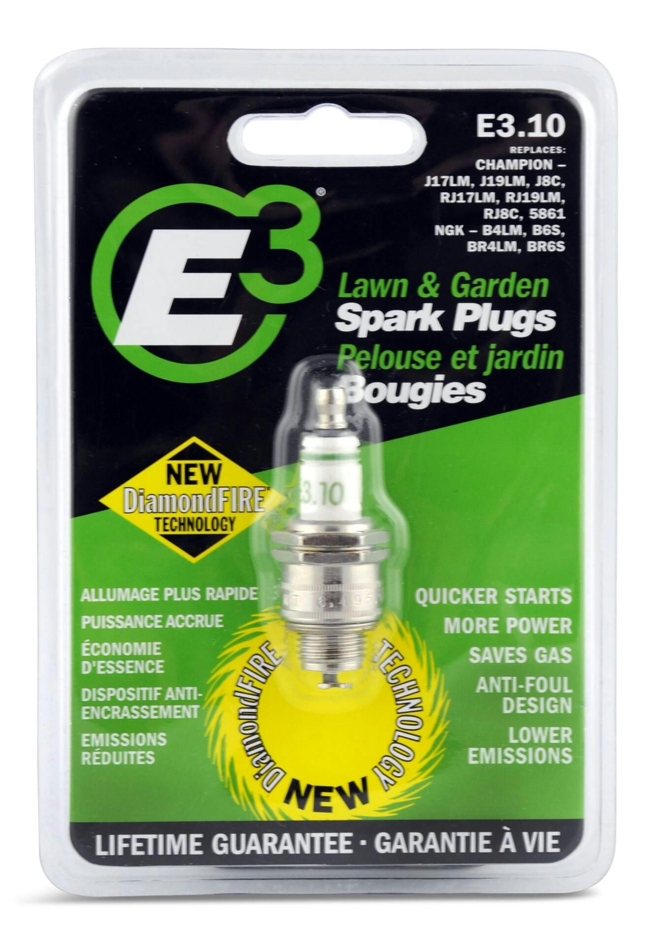 E3 RePlacement SPark Plug, E3 10 for Briggs & Stratton/Tecumseh L-head engines