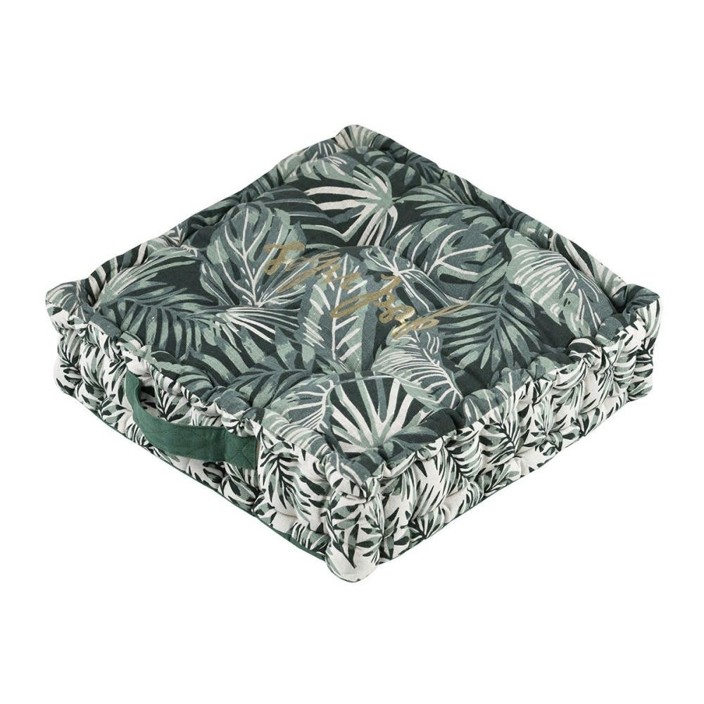 VIBES - Coussin de sol vert coton 45x45cm