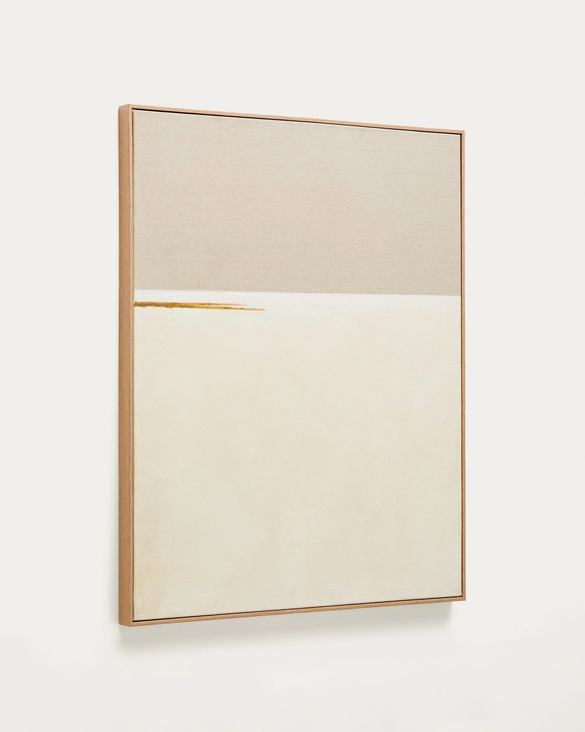 Salin abstract painting with a horizontal linen stripe 80 x 100 cm