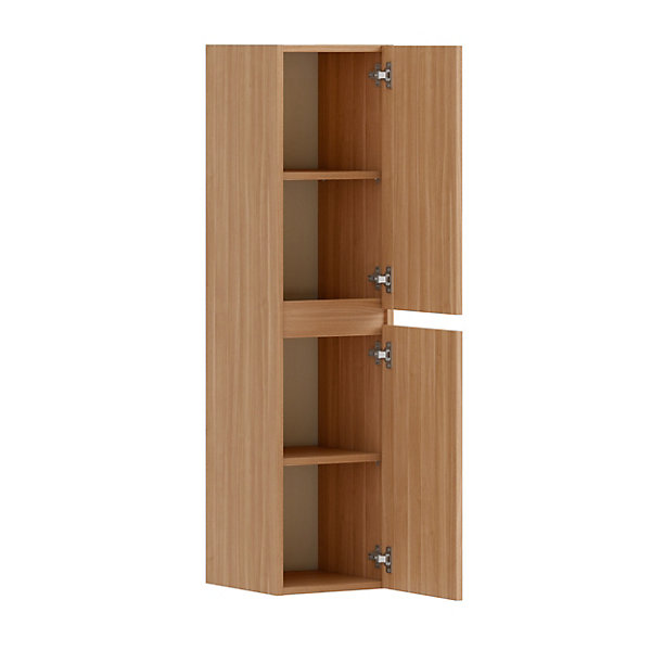 Colonne de salle de bains 2 portes effet noyer l.28 x H.120 x P.27 cm Randal Nia