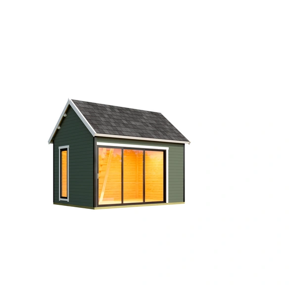 Gartenhaus »Murano«, BxHxT: 430 x 364,8 x 336,1 cm (Außenmaß inkl. Dachüberstand), grüngrau
