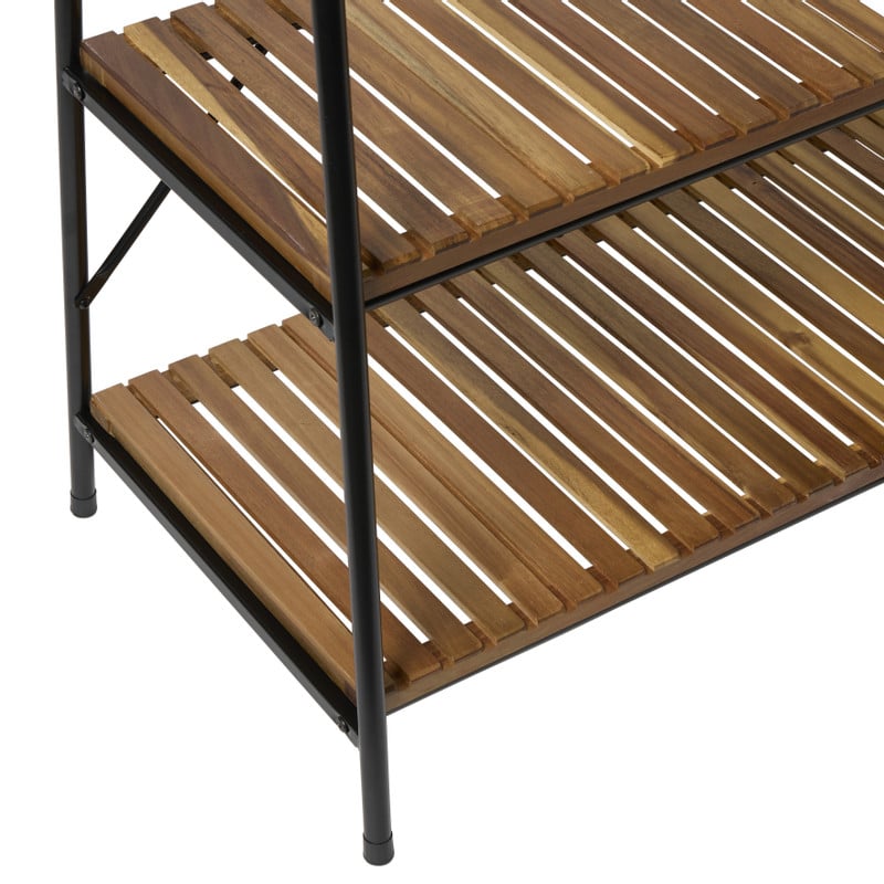 Kledingrek met twee planken - bruin/zwart - 170x100x46 cm