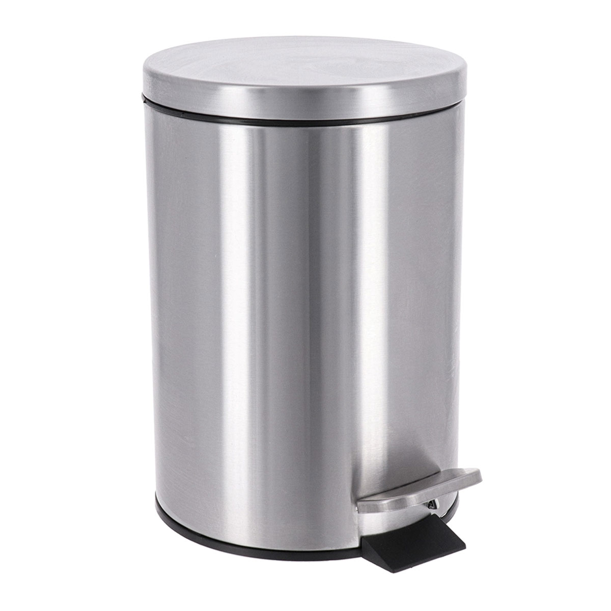 Balde wc prateado em aço inox 3l