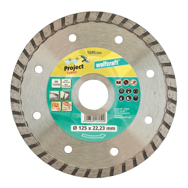 Disque à tronçonner Project Turbo en diamant Ø 125 mm WOLFCRAFT