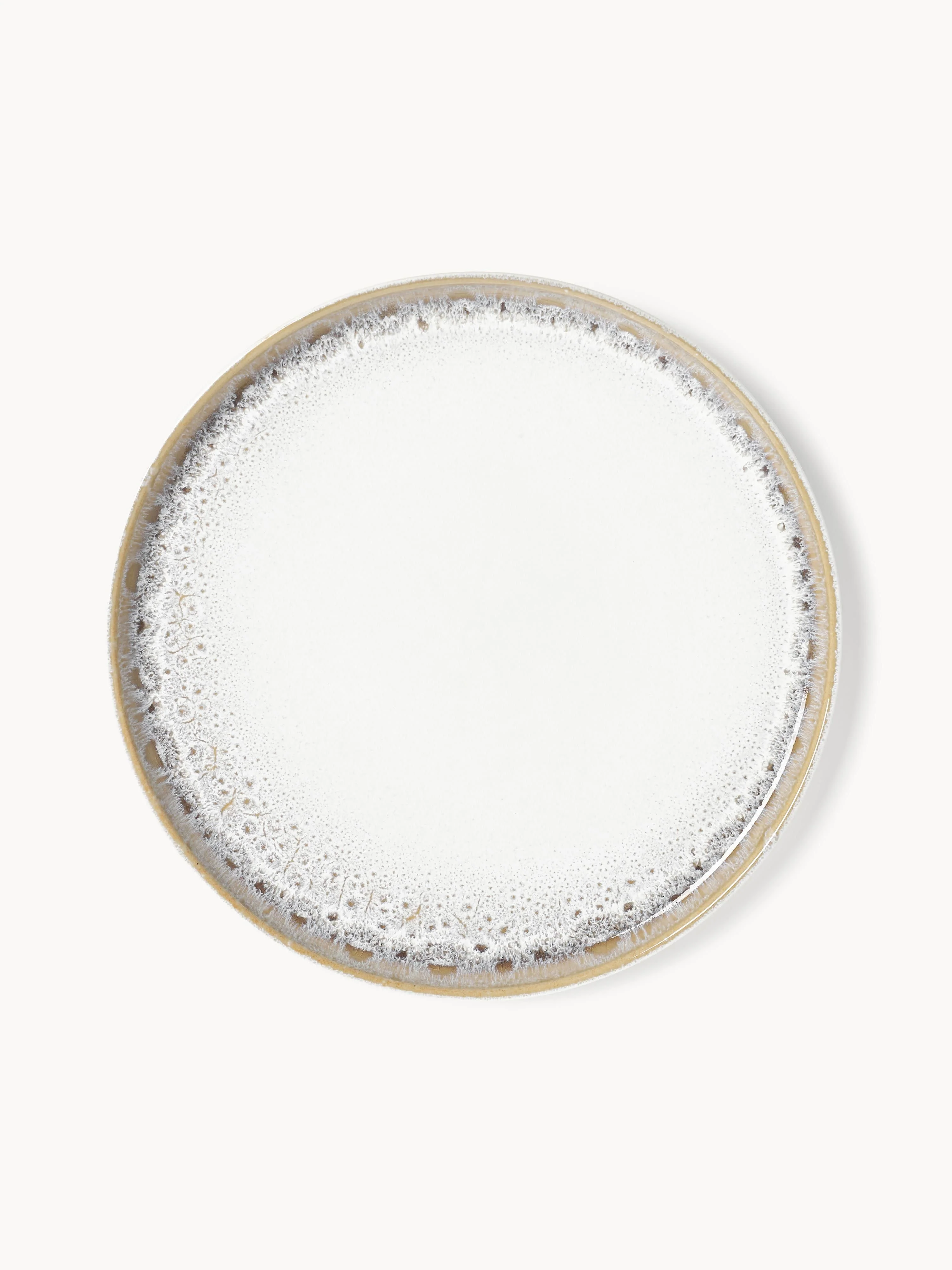 Handgemachte Speiseteller Danza mit reaktiver Glasur, 4er-Set