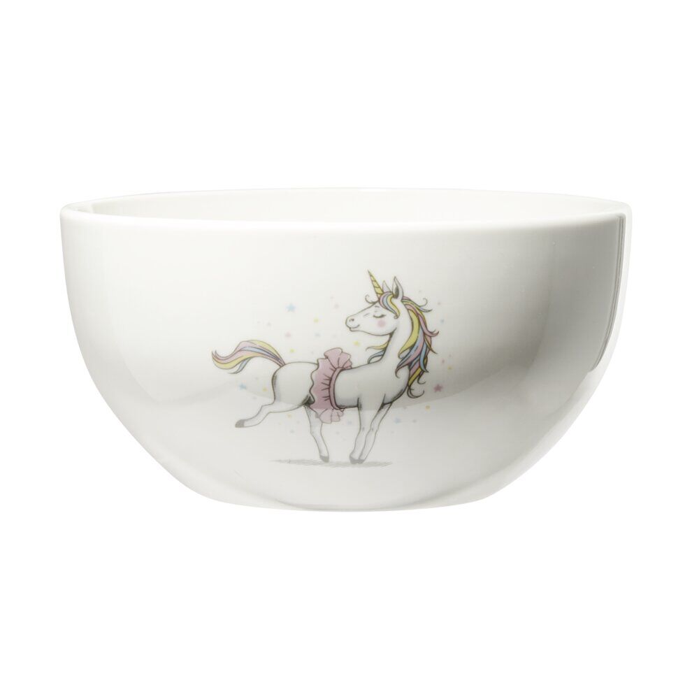 Bol en porcelaine blanc pour enfant motif licorne Ø14xH7cm