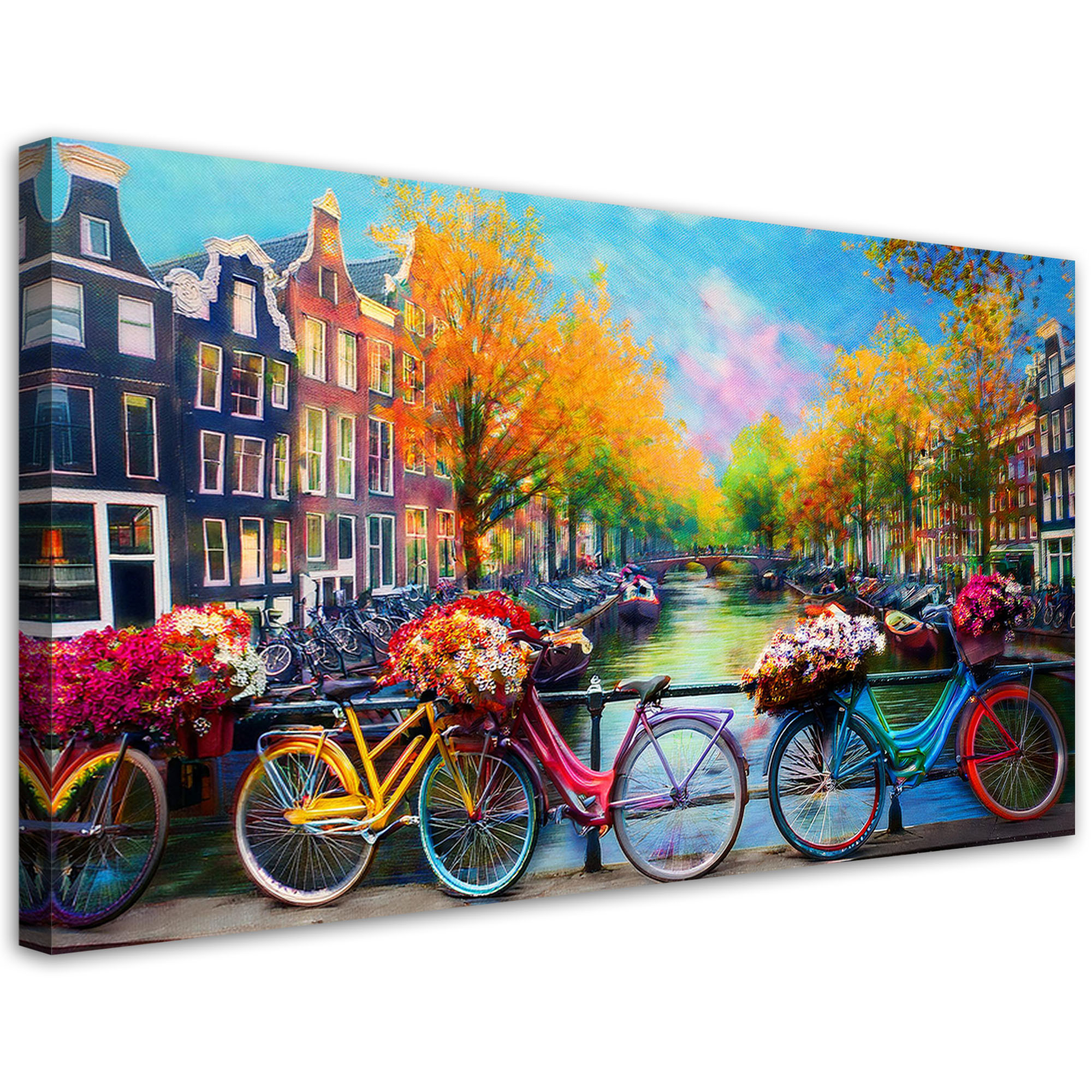 Feeby Obraz na płótnie, Amsterdam Rowery Miasto Krajobraz 120x60