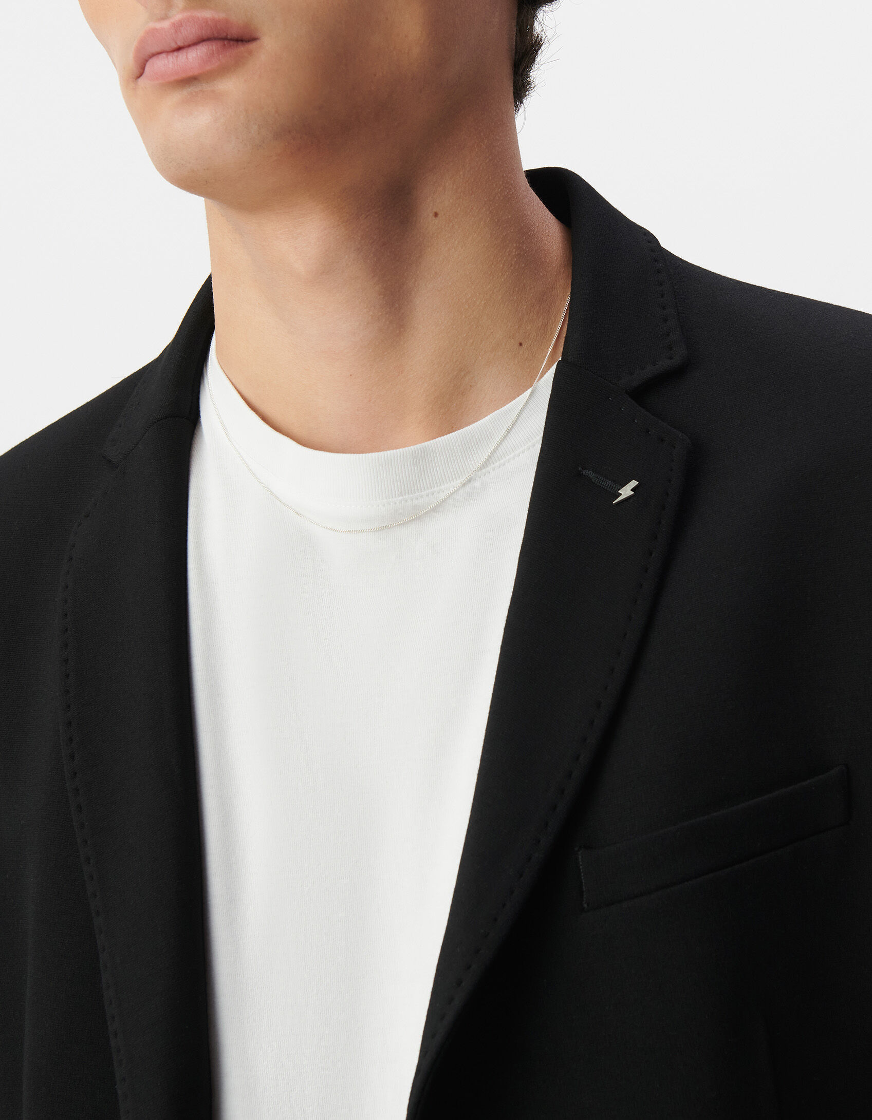 Veste noire Interlock à parementure amovible Homme