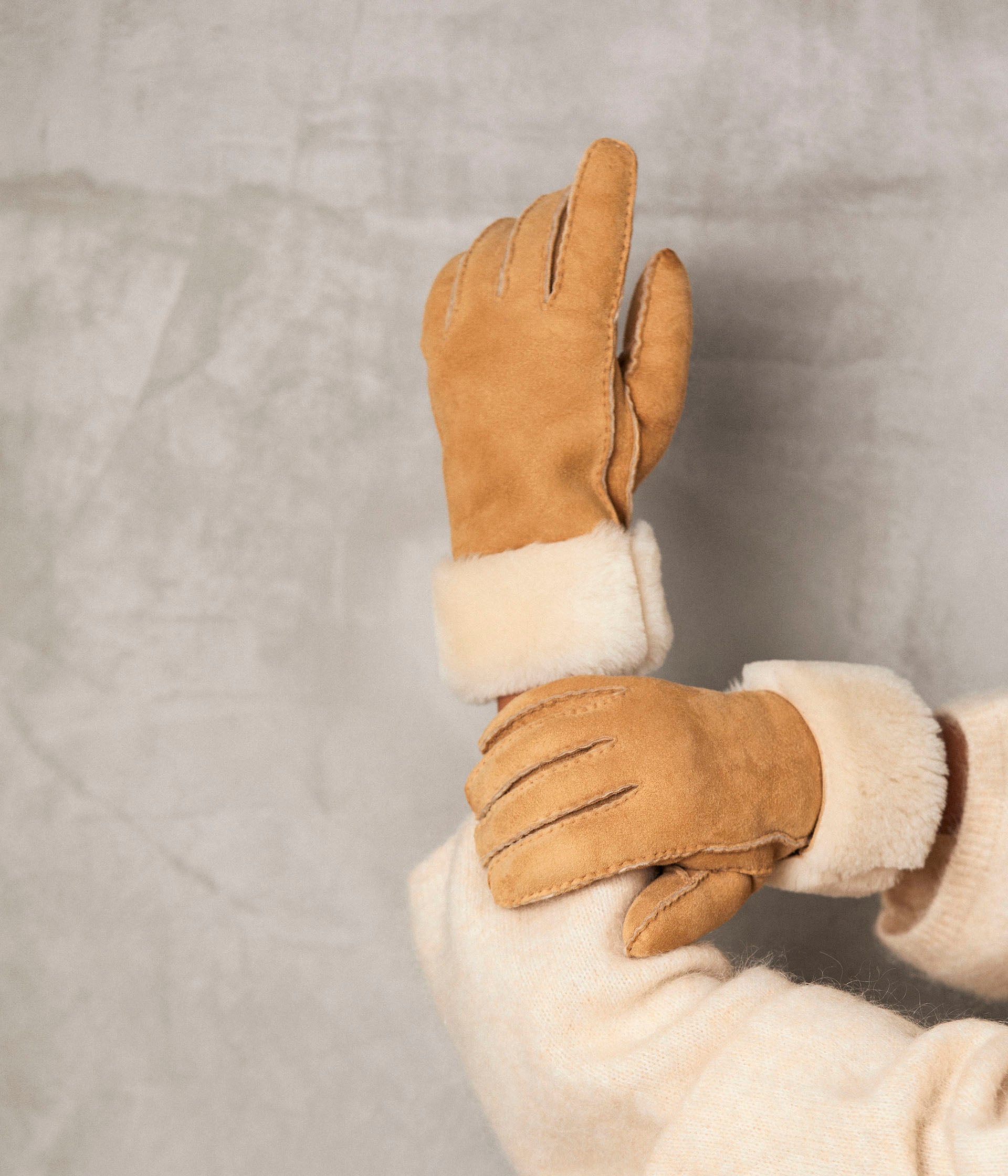 Gants cuir camel Cassidy