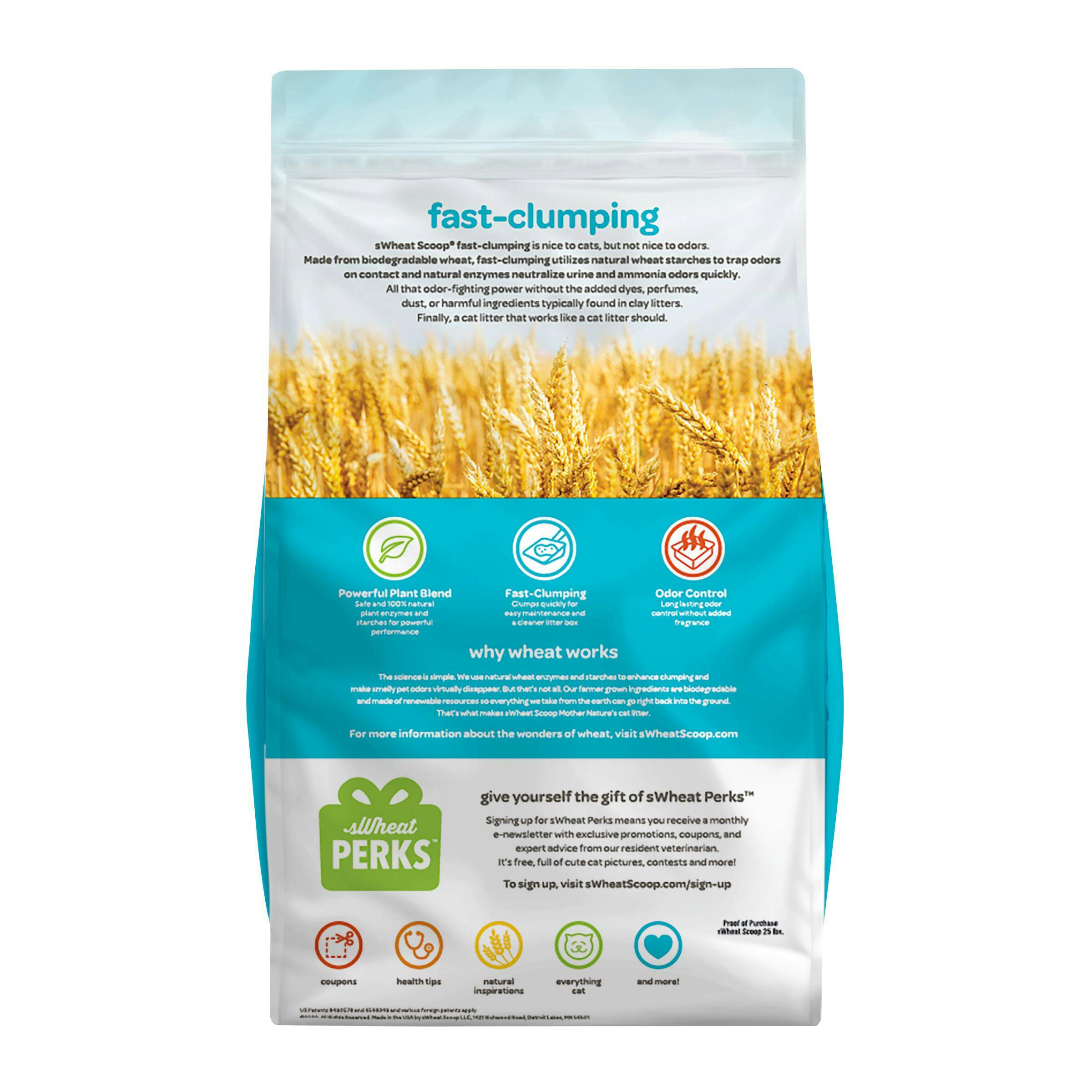 sWheat Scoop Wheat-Based Natural Fast Clumping Cat Litter, 11.3-kg