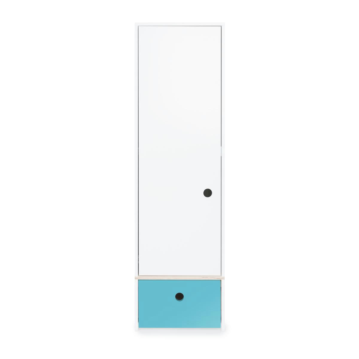 COLORFLEX - Armoire 1 porte façade tiroir bleu paradis