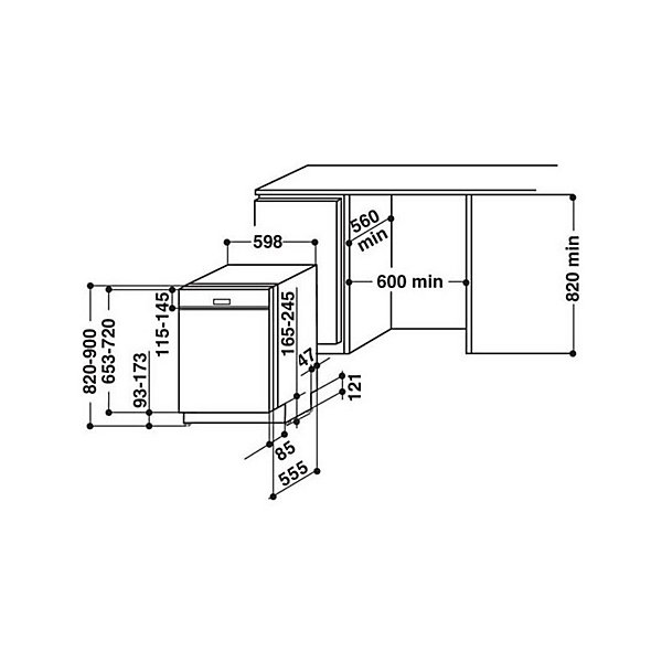 Lave-vaisselle encastrable WHIRLPOOL 14 Couverts 60cm D, WRIC3C34PE