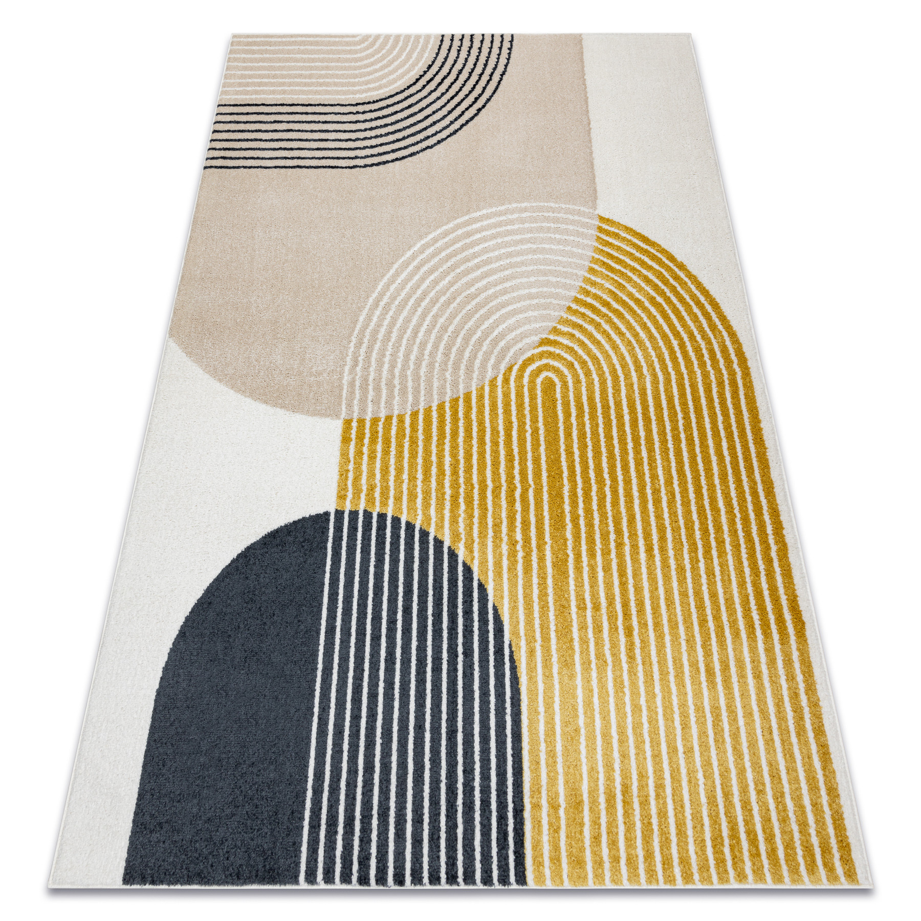 Dywan FUSION 0240 krem / żółty - Geometryczny, nowoczesny, 80x150 cm
