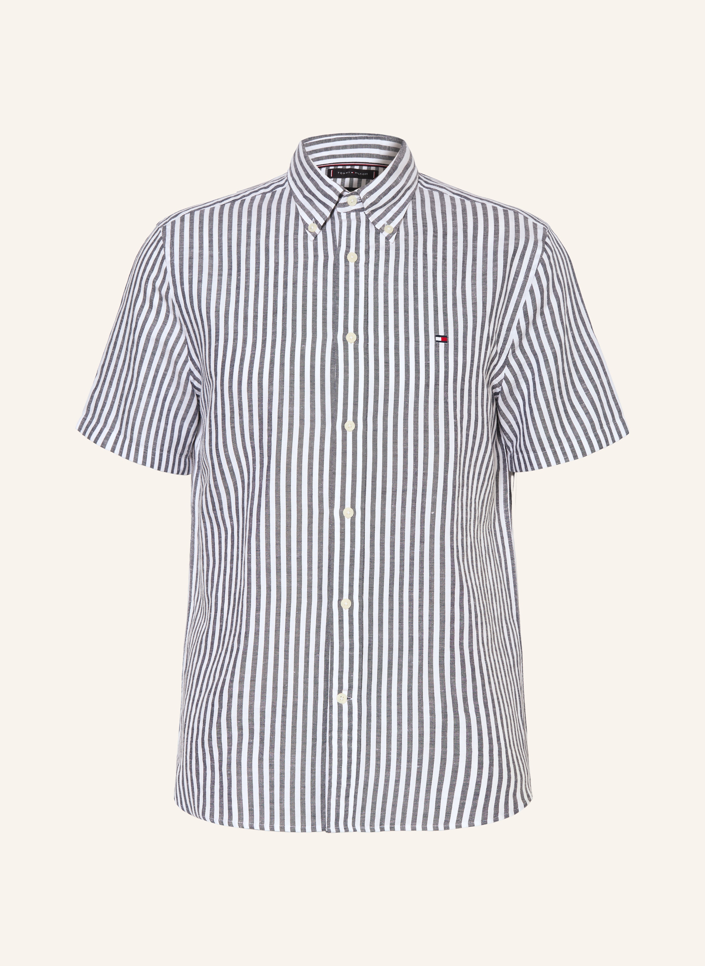 TOMMY HILFIGER Kurzarm-Hemd Regular Fit mit Leinen