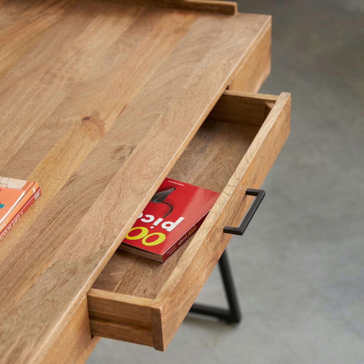 HEDDA - Bureau enfant en manguier massif et métal