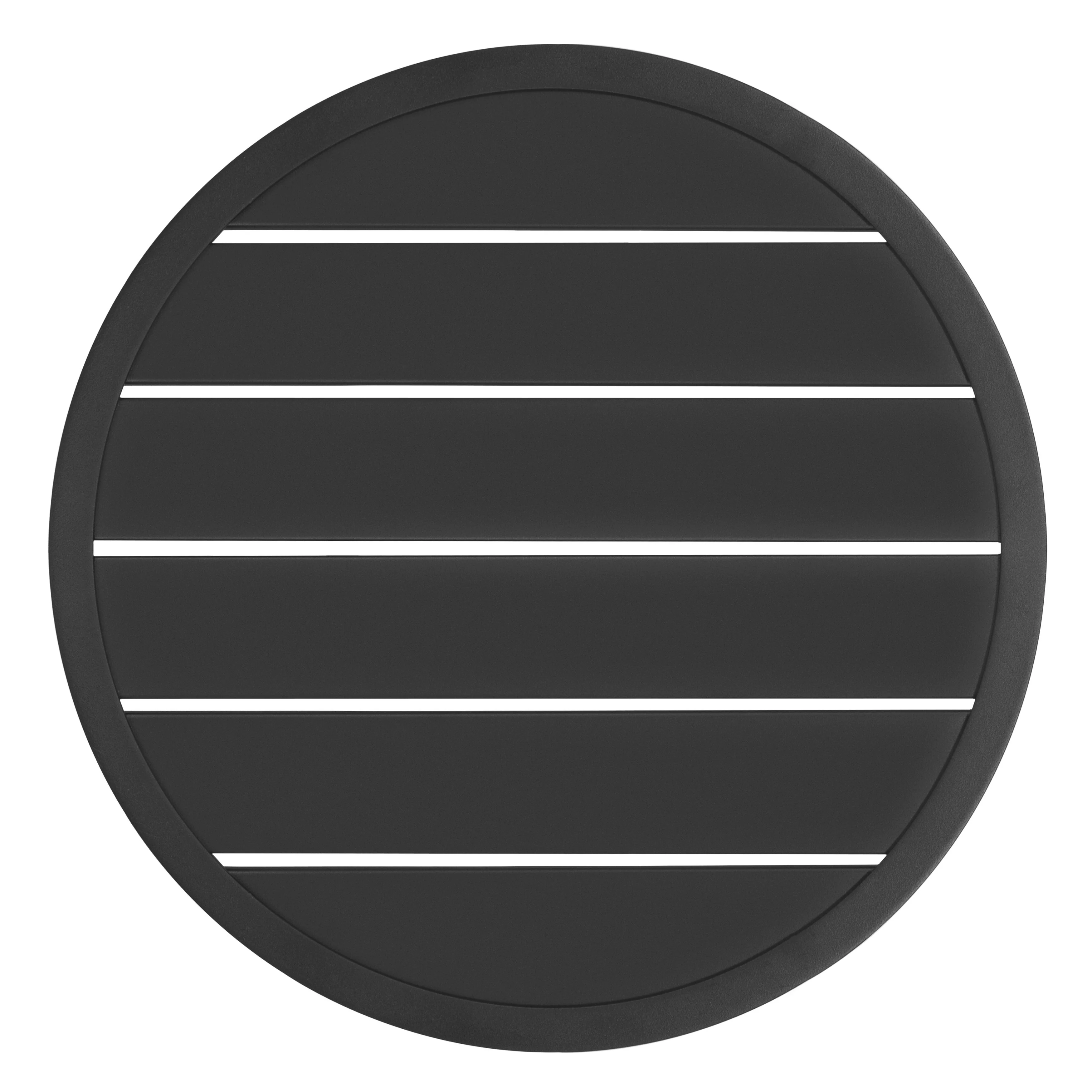 Outdoor Metal Side Table, Weather-Resistant 20’’ Round End Table, Black