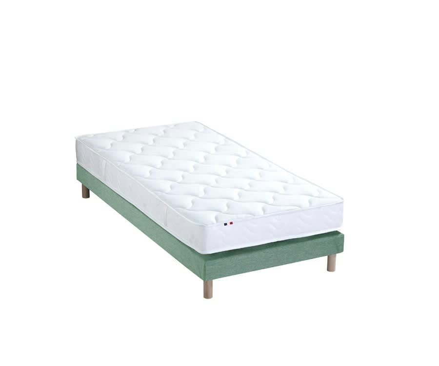 ENSEMBLE ALTO - Ensemble matelas mousse ferme sommier vert 90x190