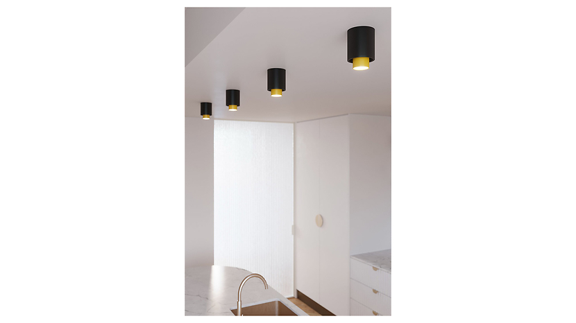 Lampa natynkowa Nesi stalowa czarno-złota