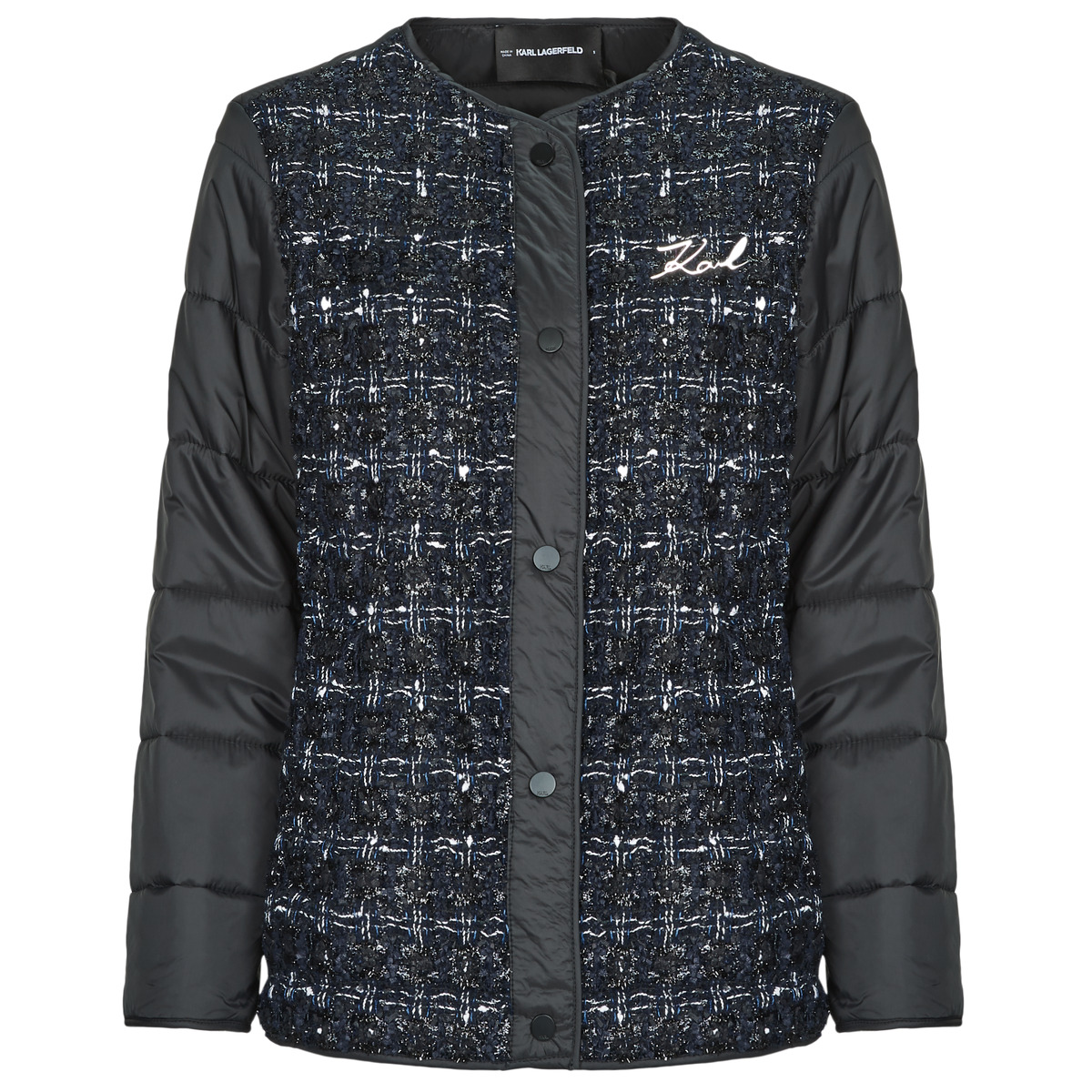 Karl Lagerfeld - BOUCLE SHORT PADDED JACKET - Blue / Dark / Black