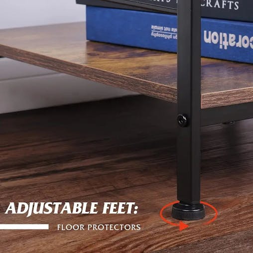 NNETM Rustic Black Metal Nightstand with Fabric Drawer