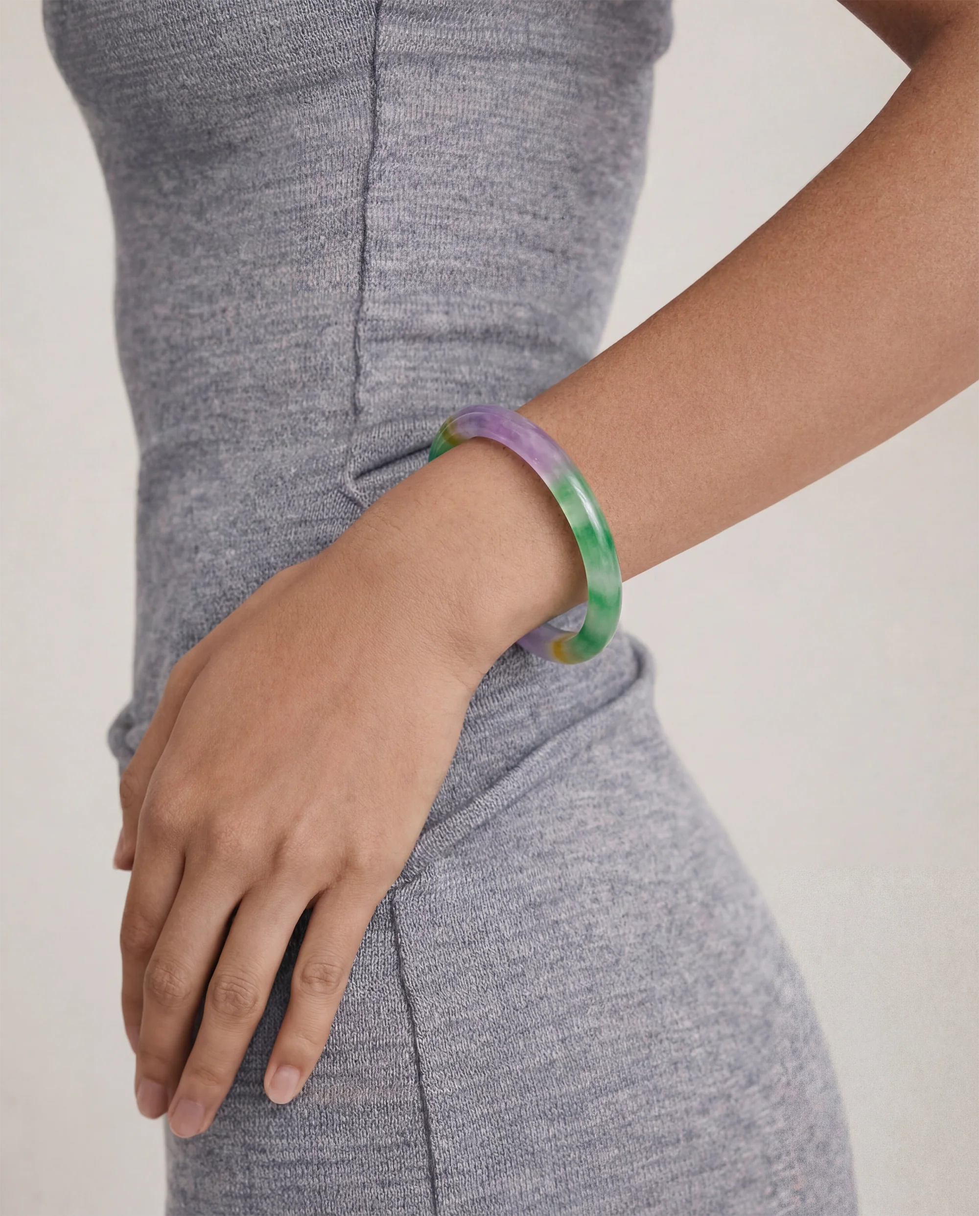 Lavender Field — Multicolor Jade Stone Bangle