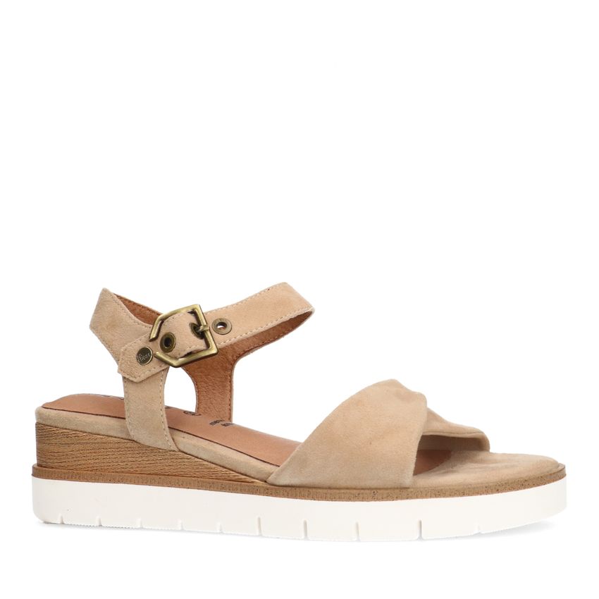 No Stress Beige suède sandalen