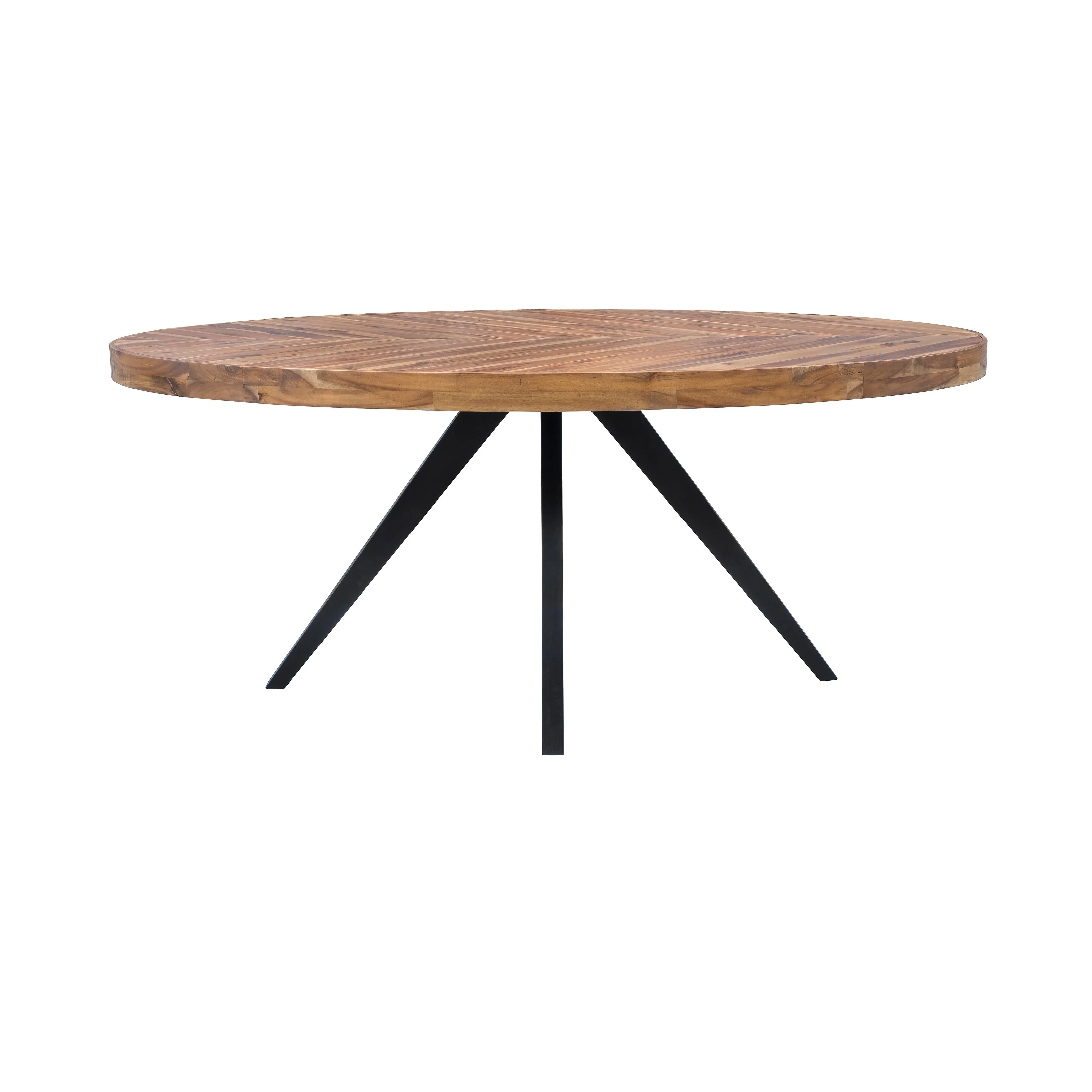 Aurelle Home Panko Rustic Farmhouse Acacia Wood Oval Dining Table