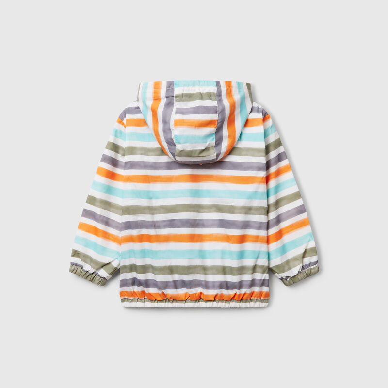 Lightweight striped jacket with hood